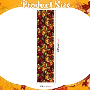 Decorative Autumn Maple Leaf Stained Glass Window Film PVC Sticker 45x200cm Size