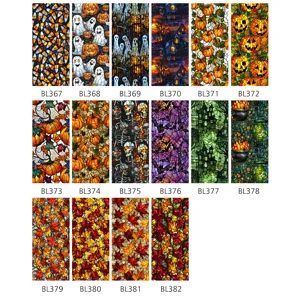Halloween Window Stickers Pumpkin Ghost Skeleton Stained Glass PVC Decals Static Cling Window Film For Holiday Home Decor