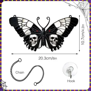 Halloween gothic black white butterfly wall hanging pendant with chain hook holiday decor