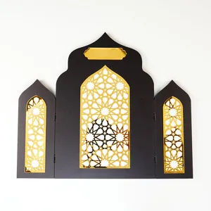 Style islamique noir or décoratif paravent bureau ornement pour fête festival décoration