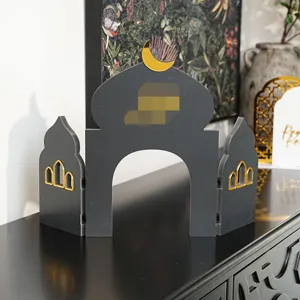 Middle Eastern Architecture Desktop Ornament PVC Foam Board Gold Acrylic Islamic Festival Party Home Decor Tabletop Centerpiece