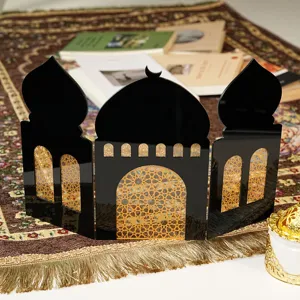 Décoration de table architecturale islamique, présentoir de décoration Ramadan acrylique.