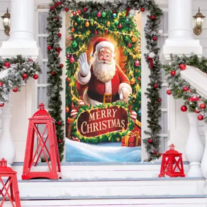 Weihnachten Türbanner Hängende Dekoration mit Weihnachtsmann und festlichen Motiven für Zuhause.