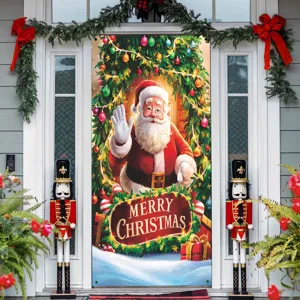 Weihnachtstür Banner hängende Dekoration mit Weihnachtsmann festliche Party Deko Stil Artikel.