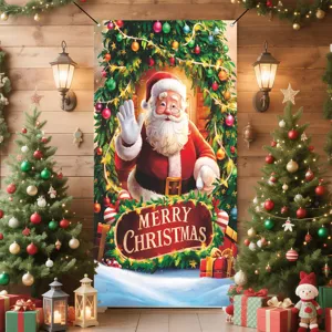 Weihnachten Tür Banner Weihnachtsmann hängende Flagge festliche Dekoration Wand Hintergrund