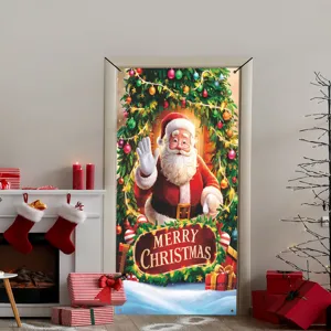 Weihnachten Türbehang Banner Weihnachtsmann Urlaubs Hängende Dekoration für Party