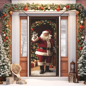 Weihnachtstür Banner Dekoration mit festlichem Weihnachtsmann, perfekte Urlaubs-Wohnkultur.