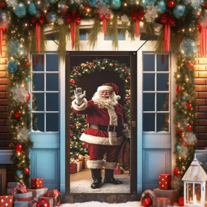 Weihnachts Türbehang Dekoration mit Weihnachtsmann, perfekt für die festliche Haustür und Party.