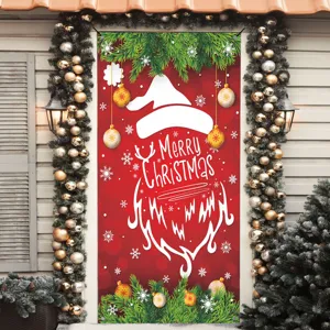 Weihnachten Türbanner Hängende Dekoration Weihnachtsmann rote Feiertagsschild Haustür Party