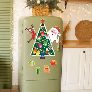 Christmas refrigerator magnets set cute Santa Claus reindeer holiday magnetic stickers decor