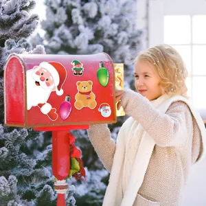Christmas magnetic stickers set featuring Santa Claus and cute holiday elements for decor.