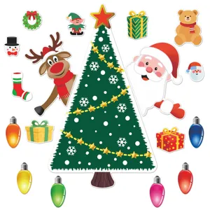 Christmas refrigerator magnets cute Santa reindeer tree holiday home decor magnetic stickers