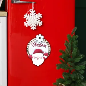 Imán de nevera de madera con cuenta regresiva de Navidad y diseño de Papá Noel.