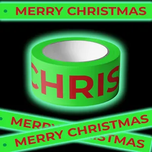 Leuchtendes Weihnachts-Warnband fluoreszierendes grunes Klebeband Details und Merkmale