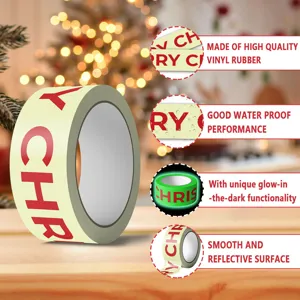 Detailansicht des leuchtenden Weihnachtsklebebands mit wasserfester und reflektierender Oberfläche.