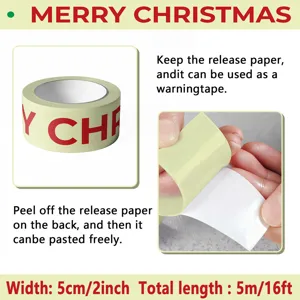 Weihnachten leuchtendes Warnband fluoreszierend Aufkleber mit Trennpapier 5cm breite 5m lang.