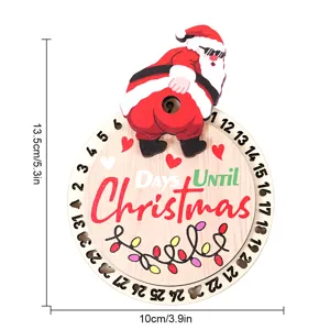 Divertido calendario de adviento de Navidad de madera imán de nevera detalle decorativo