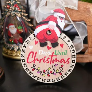 Calendario de Adviento de Madera de Navidad Imán Decoración del Hogar Adorno Festivo
