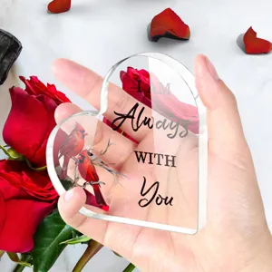 Acryl hart plaquette Valentijnsdag cadeau helder kristal tafel ornament liefde mooi