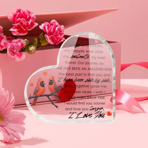 Hart Acryl Plaquette Romantisch Cadeau Valentijnsdag Liefde Citaat Tafel Ornament