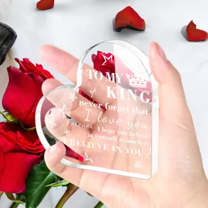 Transparant acryl hart ornament kristal tafelstandaard romantisch Valentijncadeau voor partner