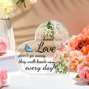 Hart acryl memorial plaque cadeau heldere sympathie aandenken bureau decoratie