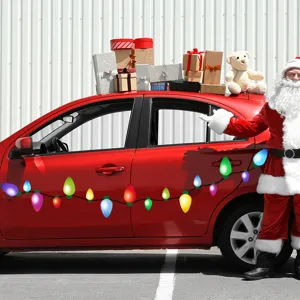 Autocollants magnétiques de voiture de Noël ampoule réfléchissante décoration carrosserie