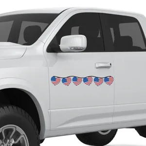 Jour de l'Indépendance Américaine Cœur Autocollant de Voiture Réfléchissant Magnétique Aimant de Réfrigérateur Décoration
