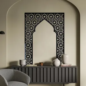 Middle Eastern Style Arch Wall Sticker Islamic Geometric Acrylic Mirror Decor for Home Living Room