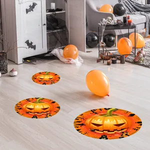 Halloween floor stickers scary pumpkin decals removable holiday party floor decor graphics