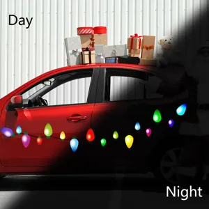Autocollants ampoules magnétiques réfléchissantes pour voiture de Noël et fêtes