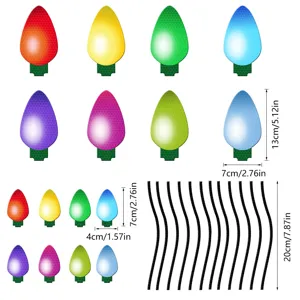 Set d'aimants d'ampoules réfléchissantes de Noël pour décoration de voiture et frigo.