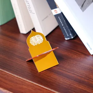 Gold acrylic date holder Islamic Ramadan decor Quran stand tabletop ornament display.
