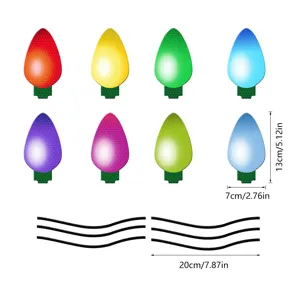 Décorations magnétiques réfléchissantes pour ampoules de voiture de Noël autocollants colorés.