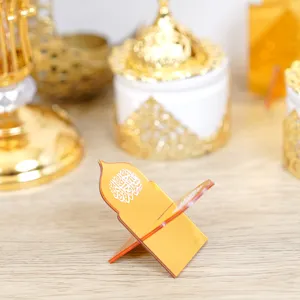 Acrylic Islamic Date Holder Mosque Shape Stand Tabletop Decor for Ramadan Party