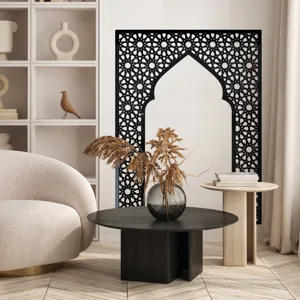 Middle Eastern Style Mihrab Wall Sticker Geometric Black Arch Panel Home Decor Decal