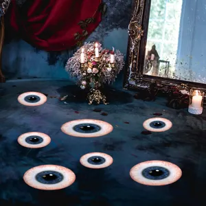 Halloween creepy blue eyeball decorative floor stickers, perfect for holiday party spooky decor.