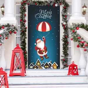 Weihnachten Tür Banner Weihnachtsmann hängende Dekoration festliche Party Deko Vorhang
