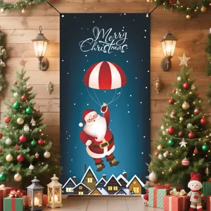 Weihnachtstür Banner Dekoration mit Weihnachtsmann Motiv für festliche Heim Party Deko.