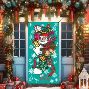 Weihnachtstür Banner Hängende Dekoration Festliche Weihnachtsmann Schneemann Party Dekoration