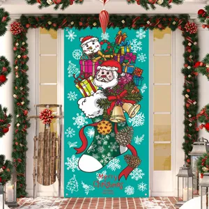 Weihnachten Türbanner Hängend Dekoration Feiertag Veranda Schild mit Schneemann und Geschenken