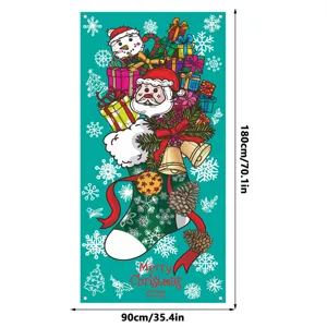 Weihnachts Tür Banner Dekoration Weihnachtsmann Schneemann Hängende Flagge Party 90x180cm