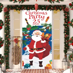 Weihnachtstür Banner Dekoration mit Weihnachtsmann Muster, ideal für festliche Party Heimdekoration.