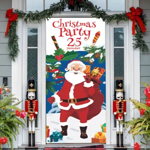 Festliche weihnachten party tür banner hängende dekoration nikolaus außen urlaub deko flagge