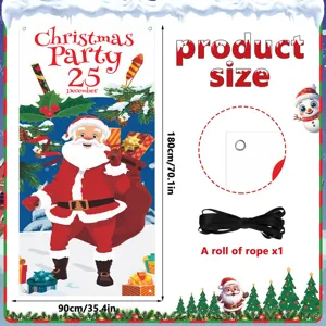 Weihnachten Türbehang Banner Deko Weihnachtsmann Urlaubsfeier Größe 90x180cm neu
