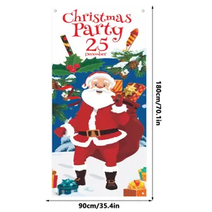 Weihnachtsparty Banner Detail mit Weihnachtsmann und Geschenken für Feiertag Deko.