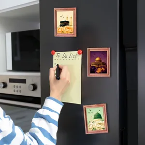 Islamic architecture fridge magnets detail scene showing decorative miniature photo frames.