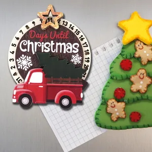 Navidad madera cuenta atras iman nevera decoracion festiva calendario para el hogar