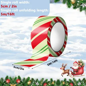 Weihnachts Deko Klebeband rot gruen Streifen Warnband 5cm Breite 5m Laenge fuer Party Deko