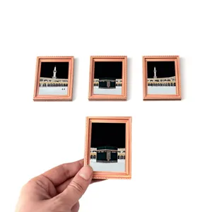 Islamic Kaaba wooden fridge magnet middle east architectural landscape decorative photo frame
